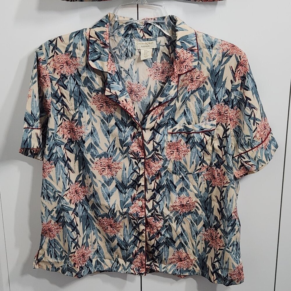 Cynthia Rowley Sleepwear Set Size M Multicolor Pajama Floral - Picture 1 of 7